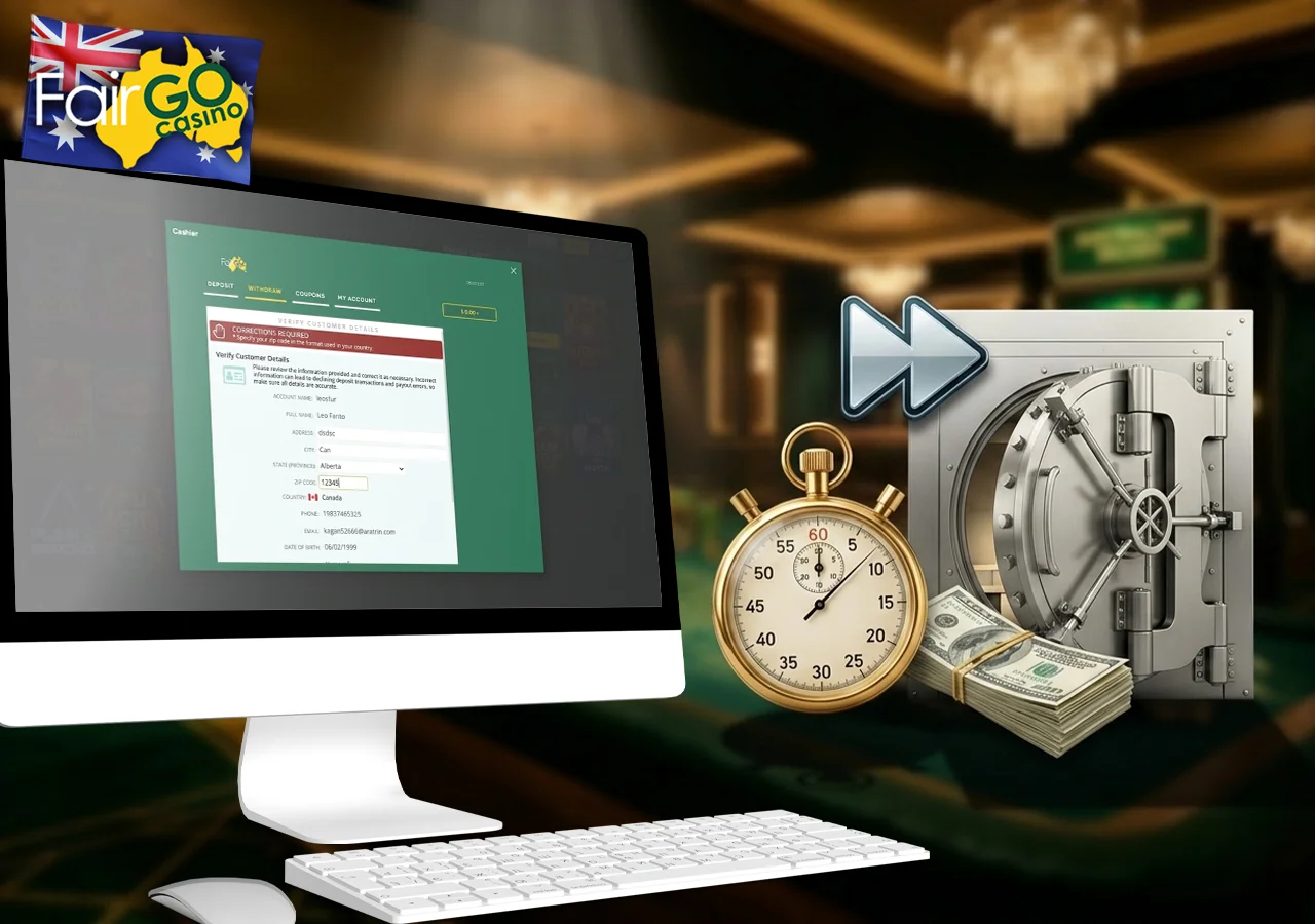 Fast payout withdrawal channels and cashout processing times in Australia.